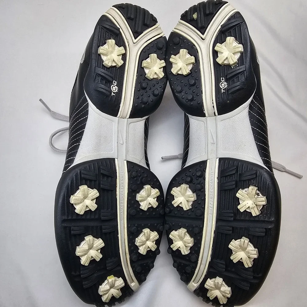 Nike Delight Women's Golf Shoes Size 9 Black White Leather Soft Spikes 335938-00